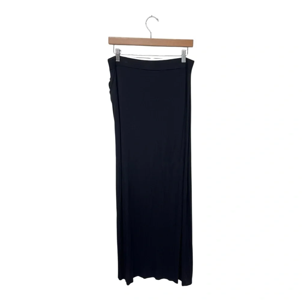 Worthington | Black Pull On Side Ruching Long Maxi Wrap Style‎ stretch Jersey 8